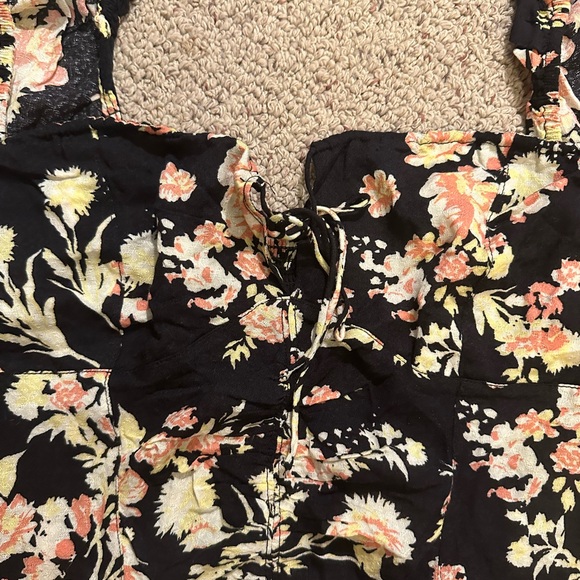 Free People Hilary Top Black Floral Boho Summer Print - Picture 4 of 8